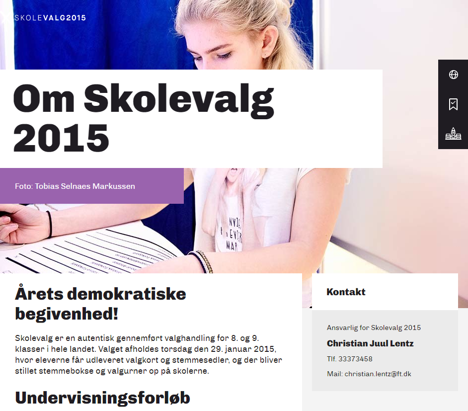 Skærmbillede fra Skolevalg.dk: Om-side til lærerne