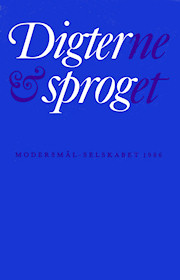 Forsiden på Modersmål-Selskabets årbog for 1986 med titlen Digterne og sproget Forsiden på Modersmål-Selskabets årbog for 1986 med titlen Digterne og sproget